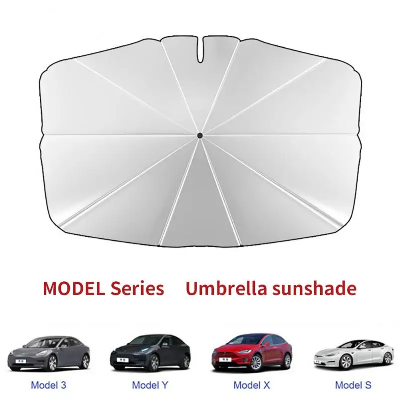 Car Windshield Sunscreen Umbrella UV Protection Sun Visor Protector Front Window Sun Shade Cover For Tesla Model 3/Y/X/S Series