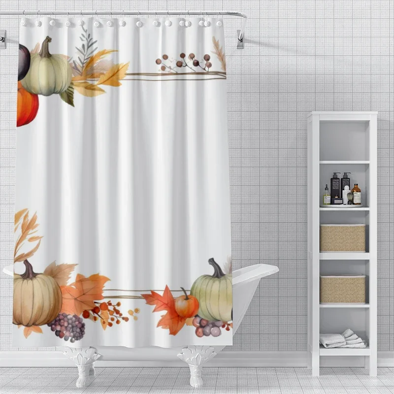 Home decoration shower curtains bathroom waterproof curtain fabric Modern Nordic Living Room happy Halloween Autumn Pumpkin