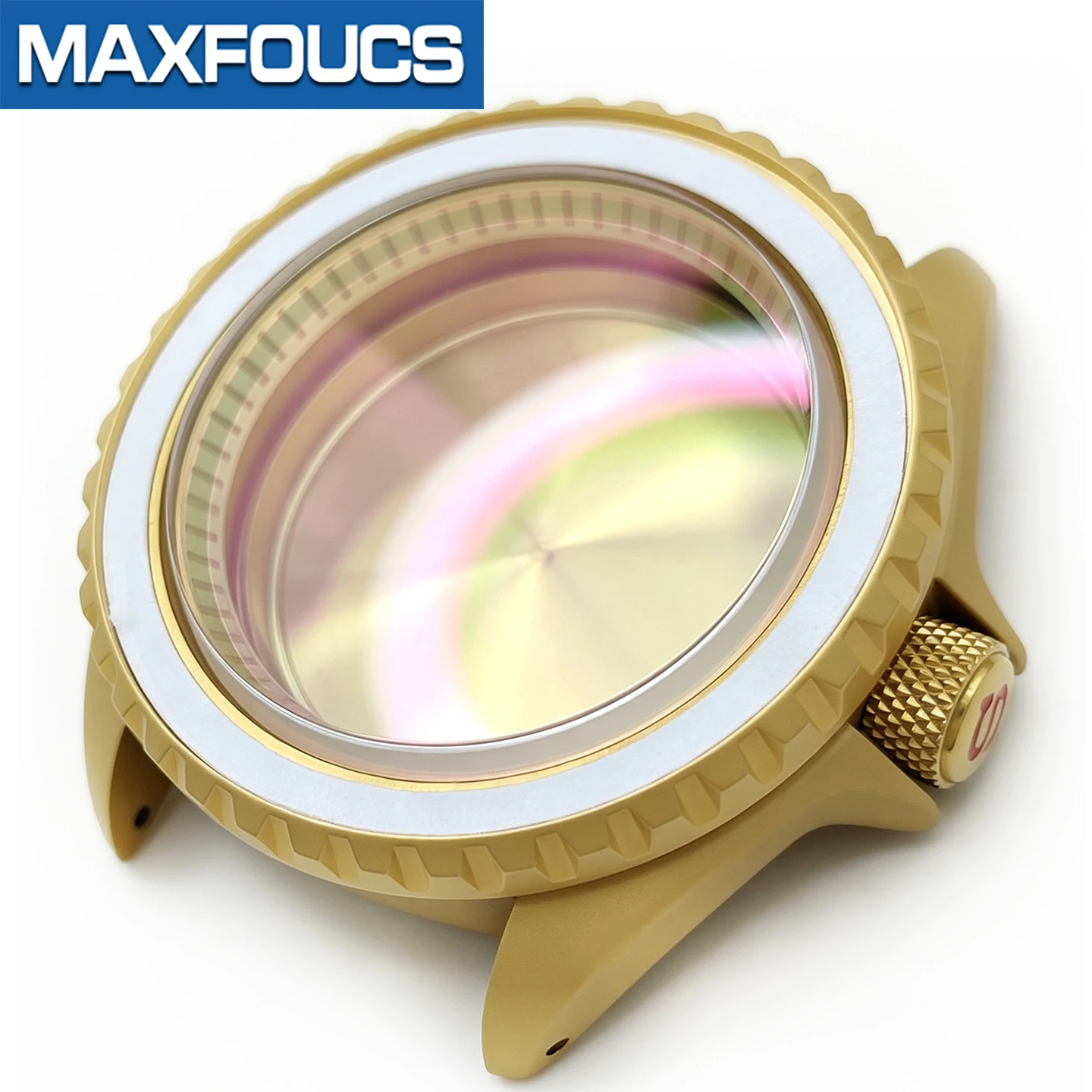 SKX Classic Mattgoldenes Uhrengehäuse 3-Uhr-Position Edelstahl MOD SKX007 NH34 4R36 Krone Saphirglas Kundenspezifisches Zubehör – Detail 17