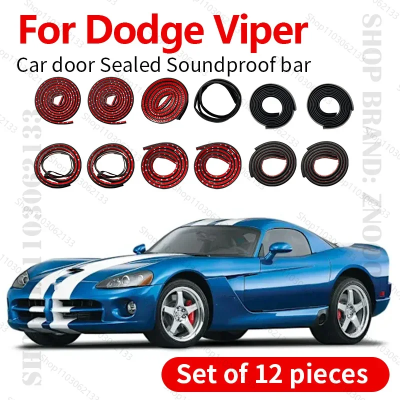 Car Door Seal Strip Rubber Double Layer Sealing Protector Soundproof Seal Dustproof Seal Strip 12PCS For 1992-2017 Dodge Viper