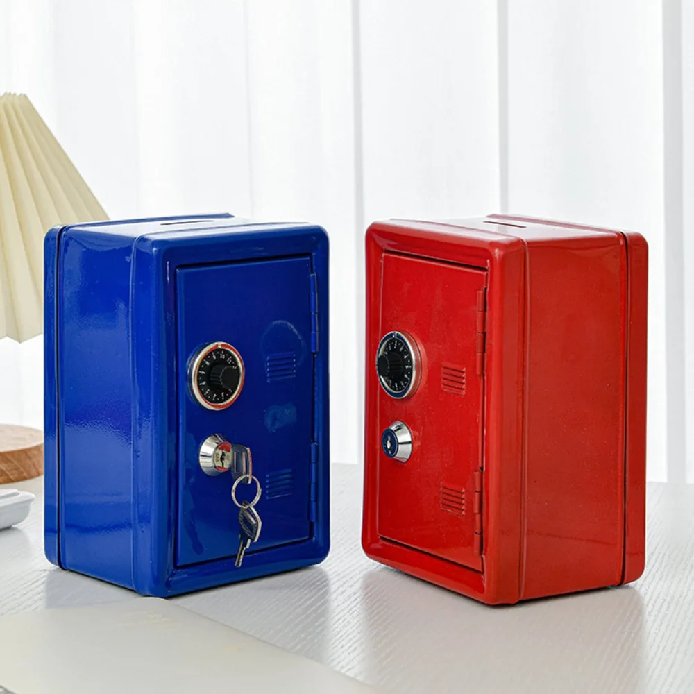 Metal Household Insurance Box Reusable Handmade Money Box Vertical Desktop Decoration Mini Insurance Cabinet Car Household