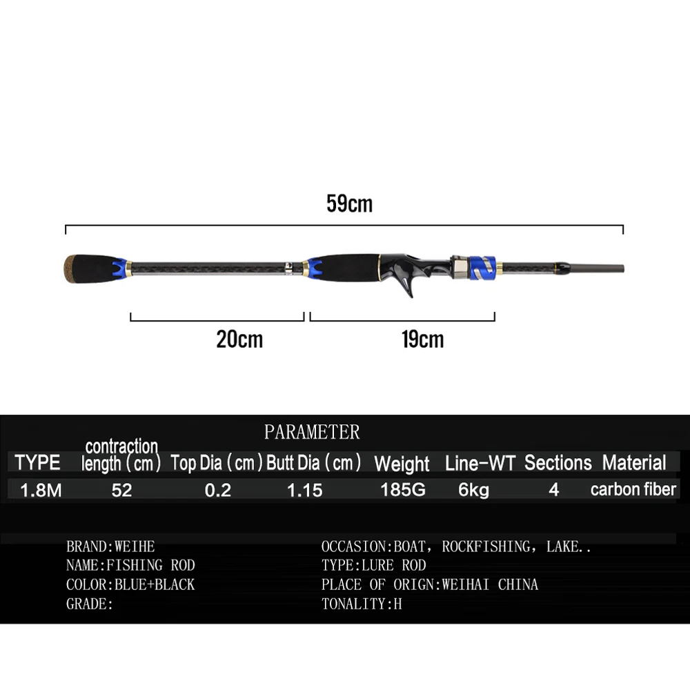 Casting Fishing Rod and Reel Combo Set Or Only Telescopic Pole Carbon Fiber Boat Sea Fishing, Power Metal Drum Wheel 5.2:1 Gear