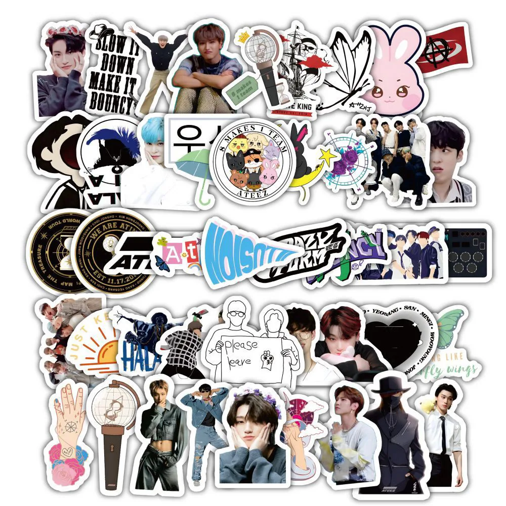 10/60pcs Kpop A-TEE-Z Character Stickers Men's Team Stickers HD Photo for Laptop Cup Notebook Album Collection Work Wall Decal