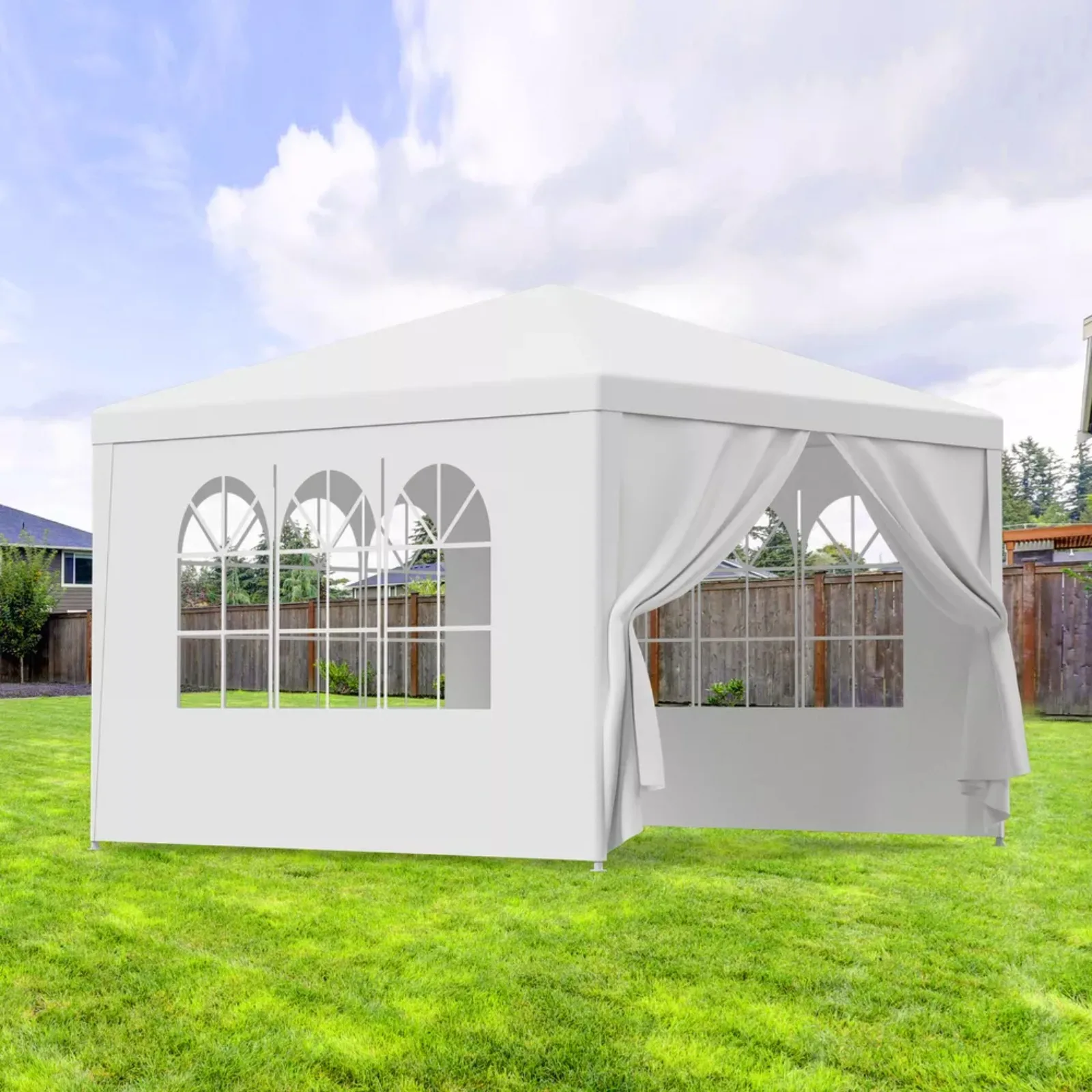 US Outdoor Canopy Party Tent, Wedding Gazebo, Pavilion, Dining Event, Christmas, 10x10 Feet