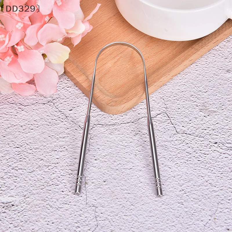 [-DD329] مكشطة تنظيف اللسان من الفولاذ المقاوم للصدأ للعناية بالأسنان ونظافة الفم