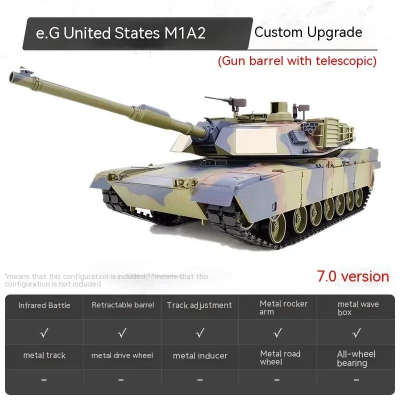 

Newly Upgraded Kubing Ke Henglong Us M1a2 Abrams Infrared Battle Tank Model Upgraded Version With Steel Wave Box