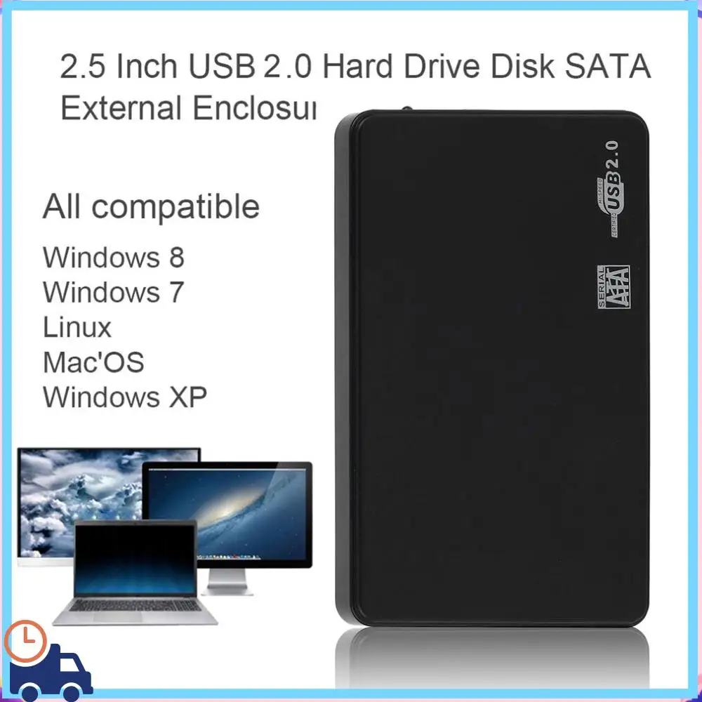 

Новейший 2,5-дюймовый корпус USB HDD Sata To USB 2.0 Жесткий диск SATA Внешний корпус HDD Жесткий диск Коробка с USB-кабелем