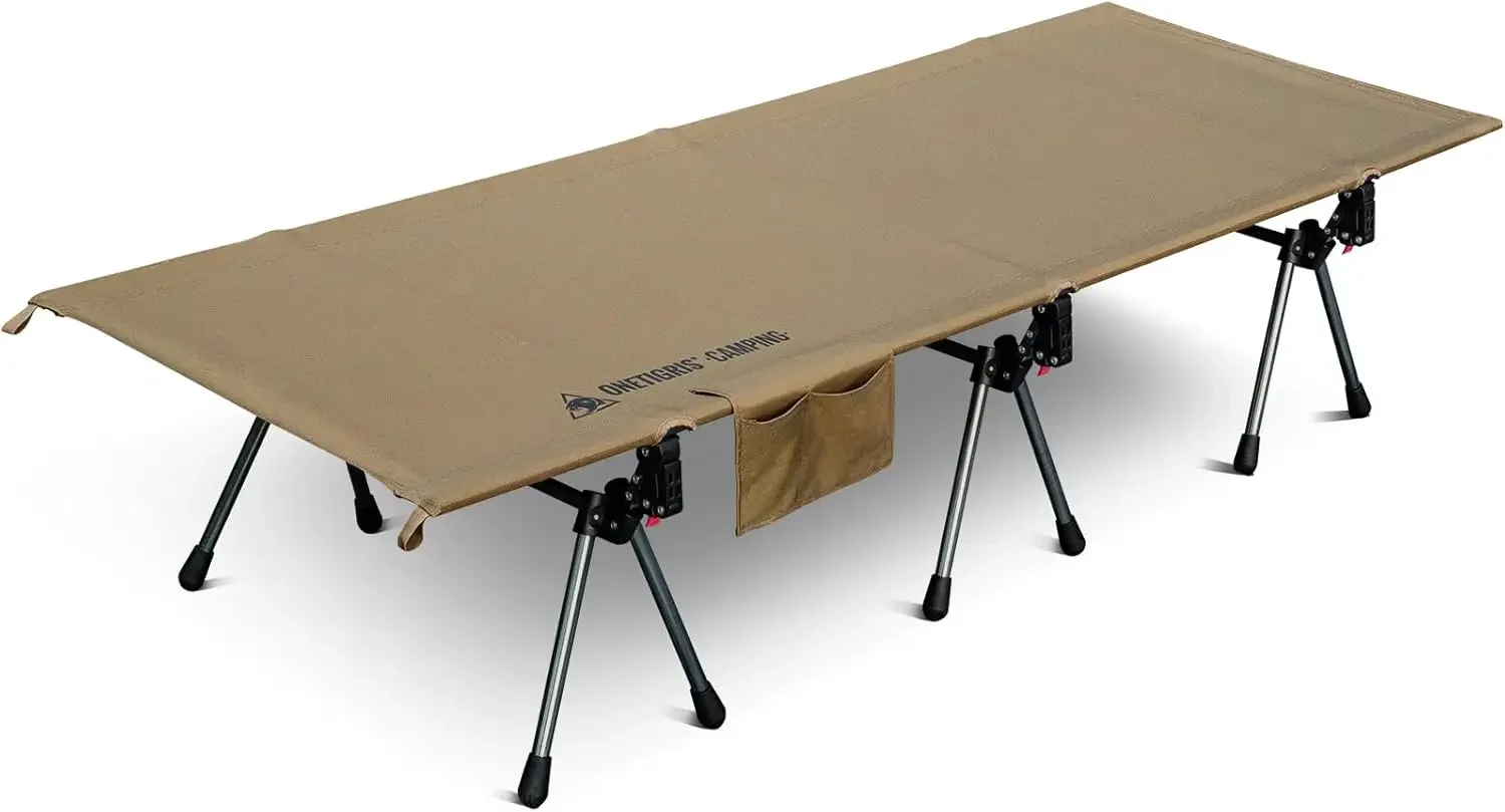 Camping Cot, Height Adjustable with Cot Leg Extenders, Strong Support 330lbs, Lightweight Comfortable Foldi