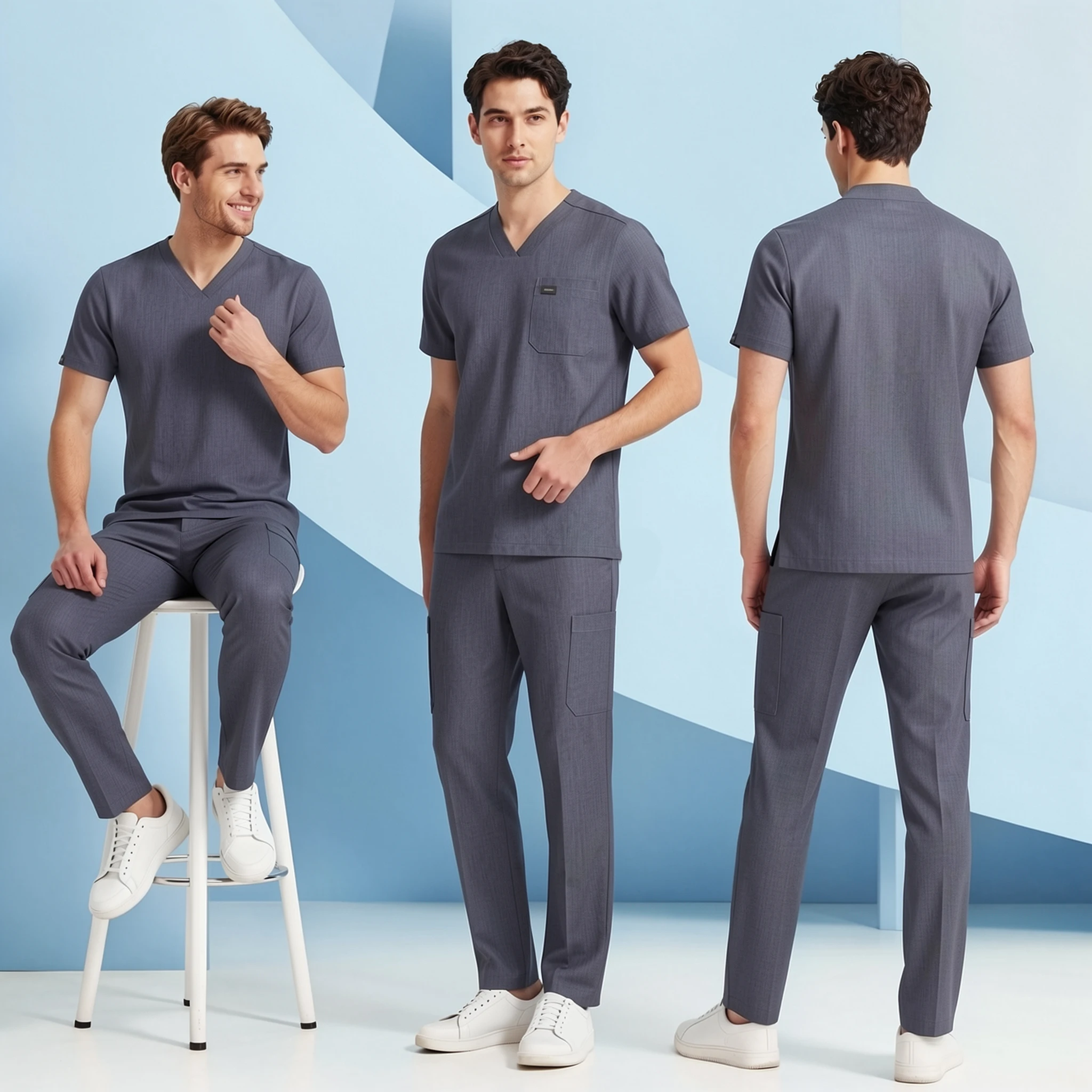 tenue-d'infirmiere-kungfu-scrubs-vetements-de-travail-pour-soins-aux-animaux-ensemble-medical-pour-hommes-version-classique-haut-a-col-en-v-pantalon-a-taille-elastique-avec-cordon-de-serrage