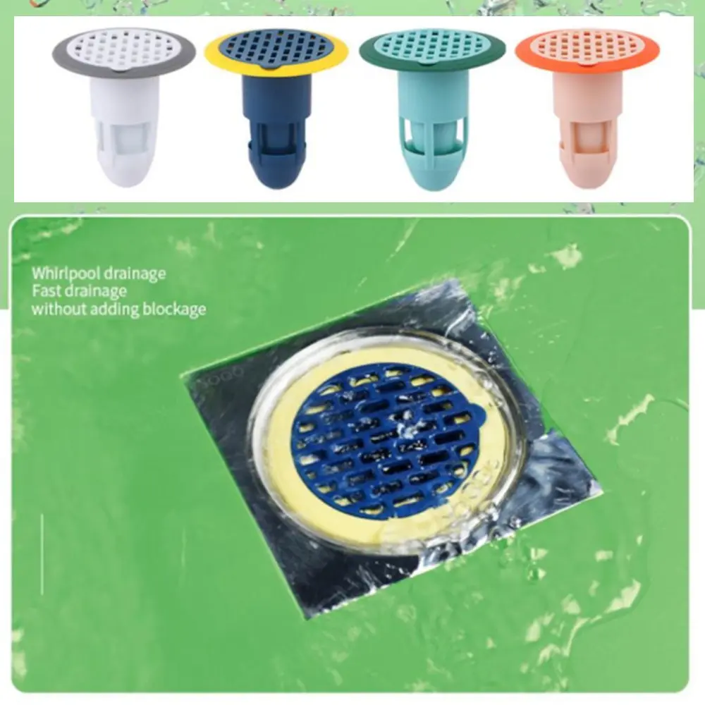 4PCS Shower Drain Stopper Kitchen Sink Drain Strainer Filter Hair Trap Plug Bathroom Floor Drain Deodorant Core