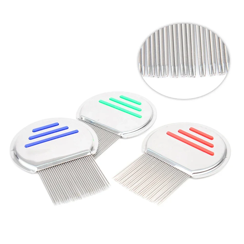 Stainless Steel Flea Comb Dogs Lice Combs and Head Lice Nit Comb Flea Combs for dog cat Kid Adult Threaded Comb Grooming tooth