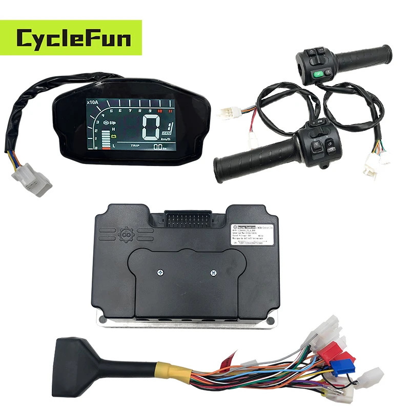 BLDC FarDriver ND84450 84V Phase 450A 4KW-5KW Sine Wave Controller With T08 Throttle DKD Display For Electric Scooter Motorcycle