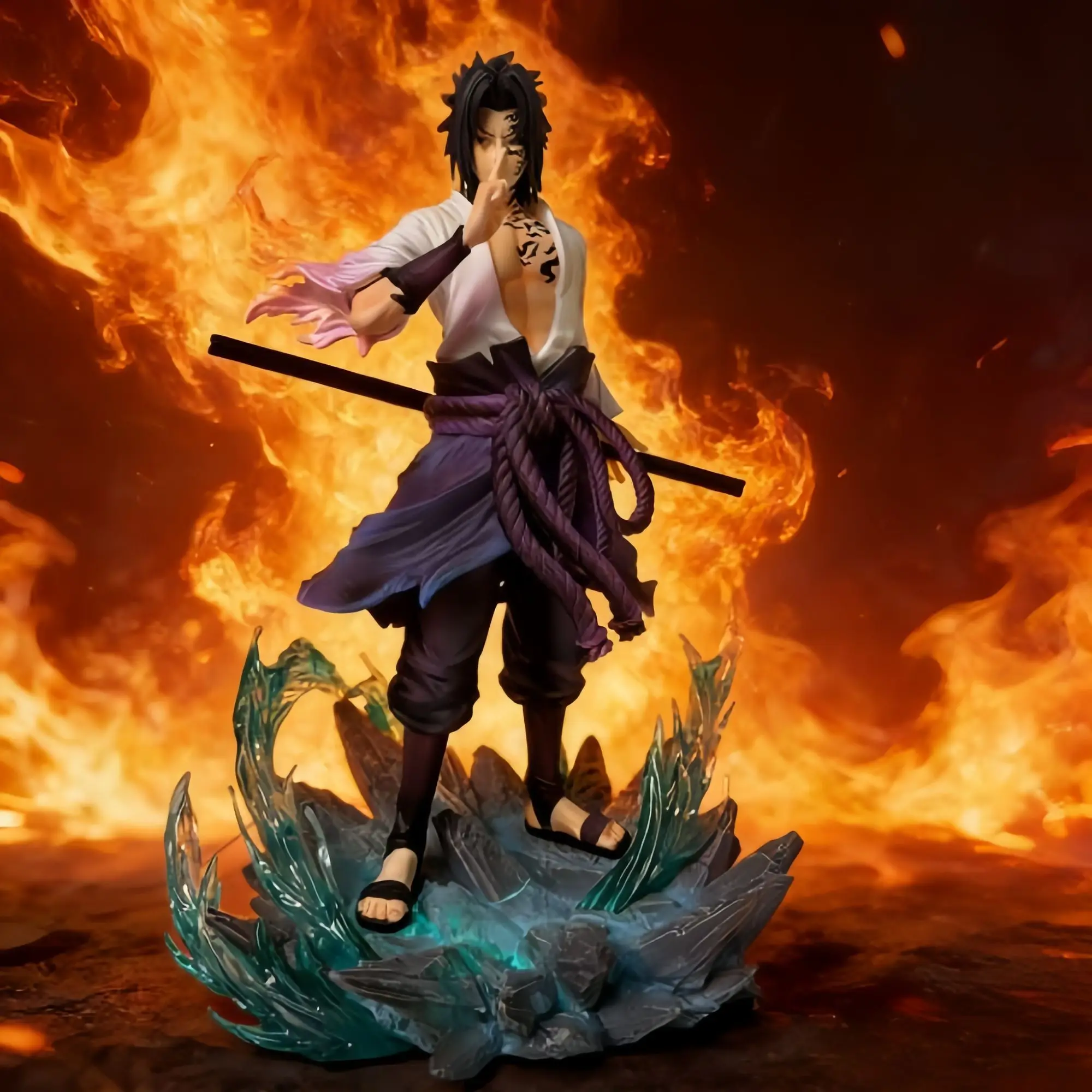 

Naruto Shippuden Sasuke Susanoo Anime Figure 33cm Combat Pose PVC Limited Collectible glowing Model Toy Gift for Anime Fans