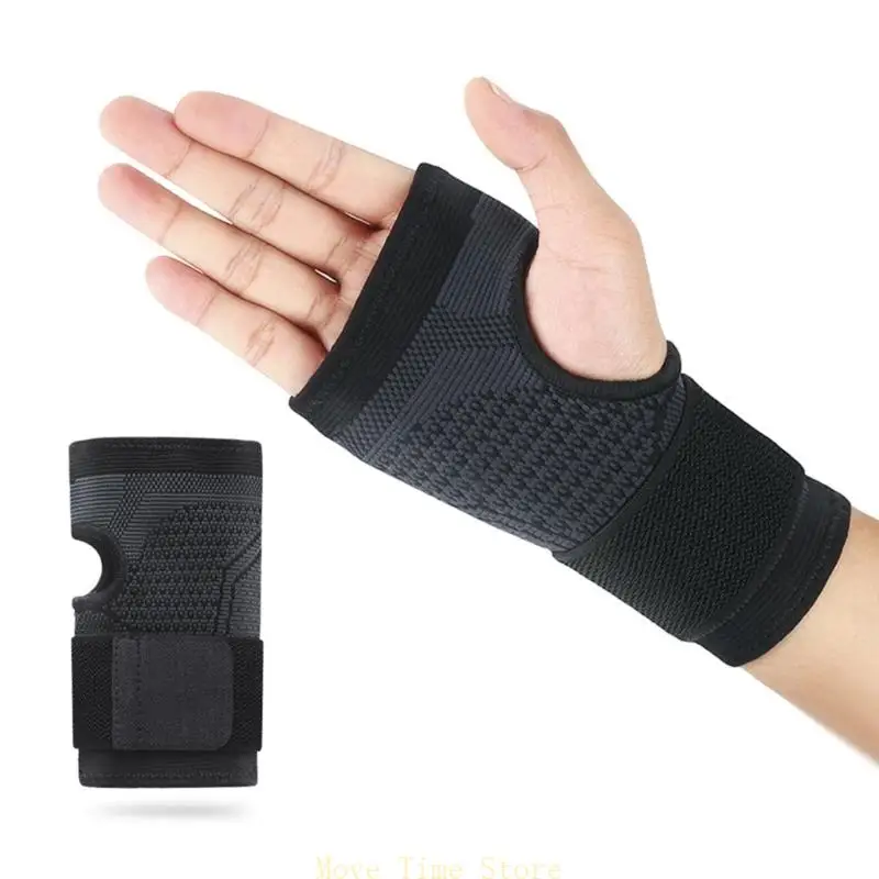 

92ME Adjustable Wrist Compression Strap Gym Wristband Weightlifting Wrap Wrist Brace Strap Knitted Wrist Guard Easy to Use
