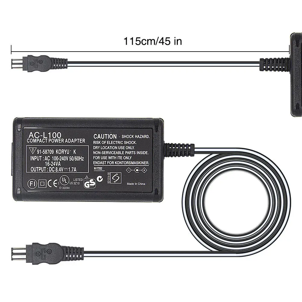 AC-L100 AC-L15 Camera Camcorder AC Power Adapter for Sony CCD-TR TRV128 DCR-DVD PC TR TRV Mavica FD / Cybershot DSC-F/S/D Series