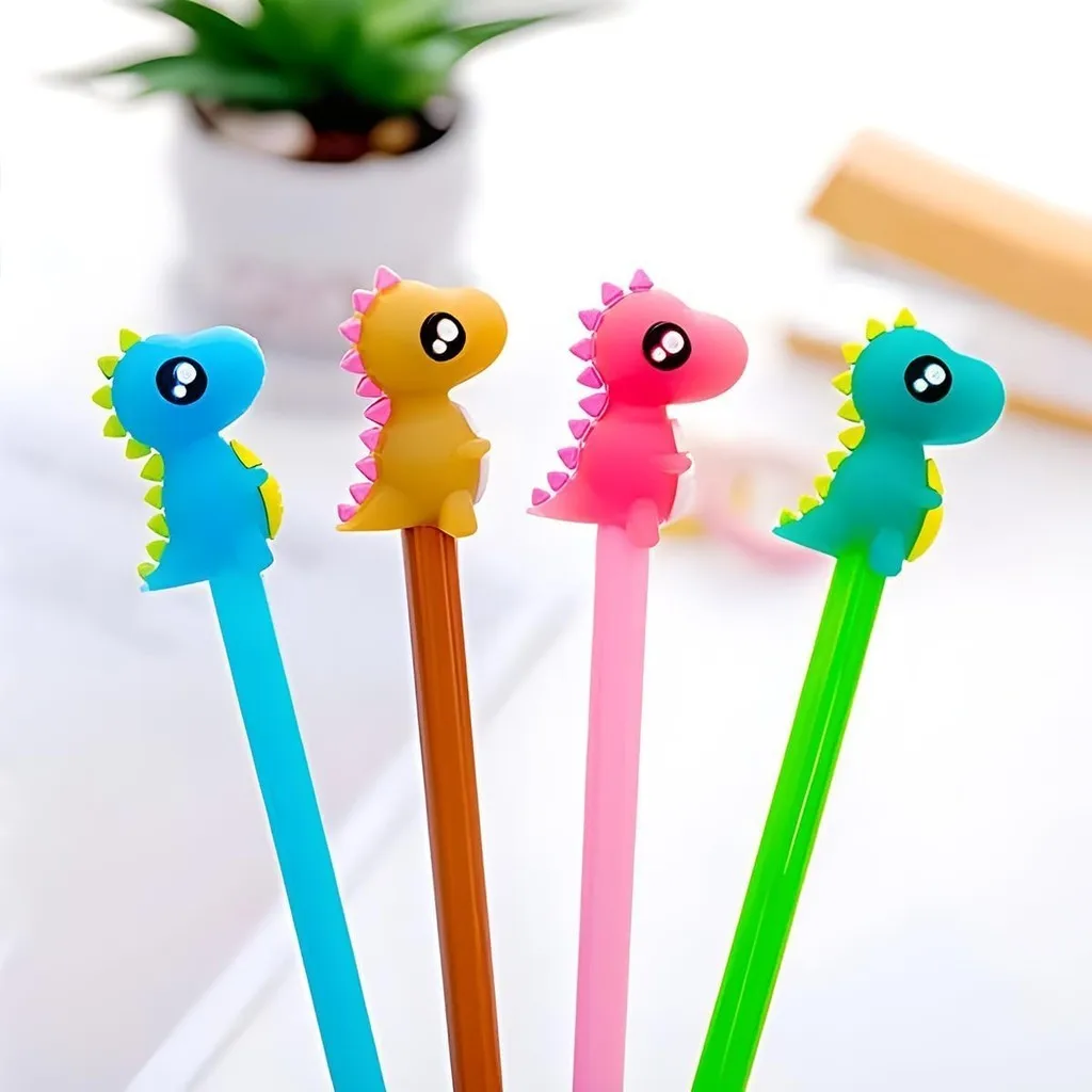 12 Pcs Cute Dinosaur Pens Funny Kawaii Gel Ink Pens Creative Dragon Monster Rollerball Pens Back To School Office Supplies