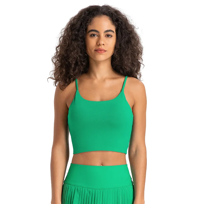 Solid Color Women Sports Bra Comprehensive Training Shockproof Halter Soft Sports Fitness Top Gym Yoga Chest Pad Comprehensive