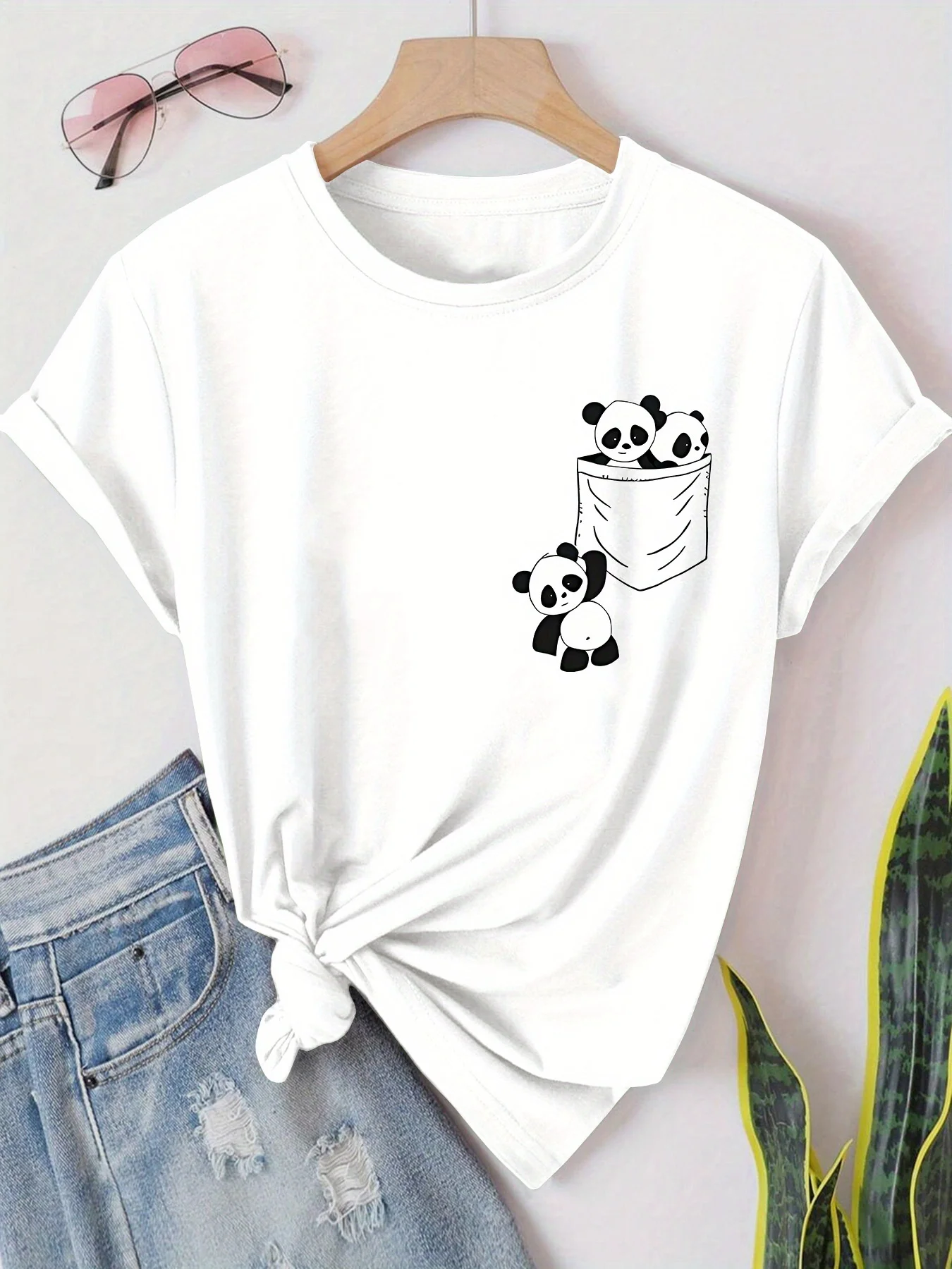T-shirt à manches courtes imprimé grande taille pour femmes, ample et décontracté, doux, confortable et respirant, Sports de plein air