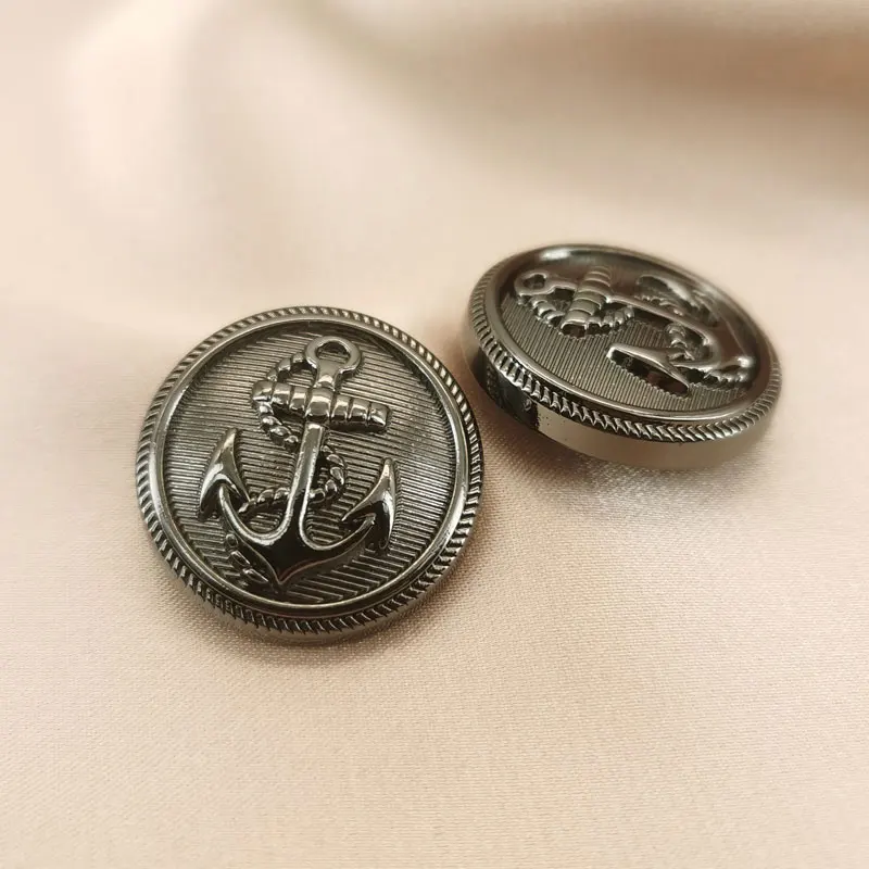 Vintage-Anker-Metallknöpfe für Kleidung, Jacken, Hemden – 15/20/25 mm (10 Stück), modische Nähknöpfe in Schwarz, Silber, Gold – Detail 5