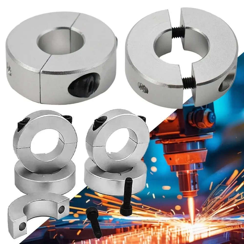 1Pcs Aluminum Alloy Fixed Locking Limit Ring Double Split Separate Optical Axis Shaft Collar 6-20mm Diameter with Screws