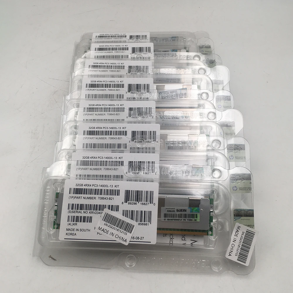 

1PCS For HP 708643-B21 712384-081 715275-001 32GB DDR3 1866 PC3-14900L ECC REG LRDIMM Server Memory