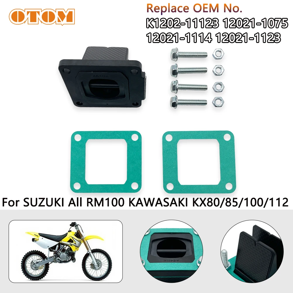 Motorcycle Carbon Fiber Reed Valve For SUZUKI All RM100 KAWASAKI All KX80/85/100/112 Motocross Reed Valve Assembly K1202-11123