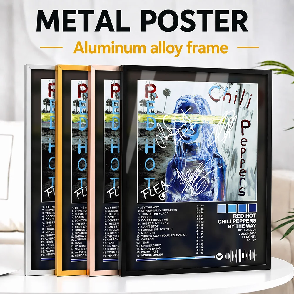Red Hot Chili Peppers Album Framed Metal Print Customized Photo Curated Sound Style Wall Art For Music Room Memorable Fan Gift