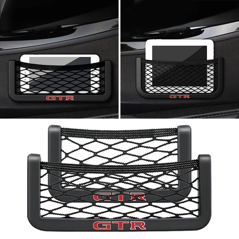 Car Organizer Storage Bag Auto Paste Net Pocket Phone Holder Car Accessories for Nismo Nissan X-trail Tiida Teana Qashqai Juke