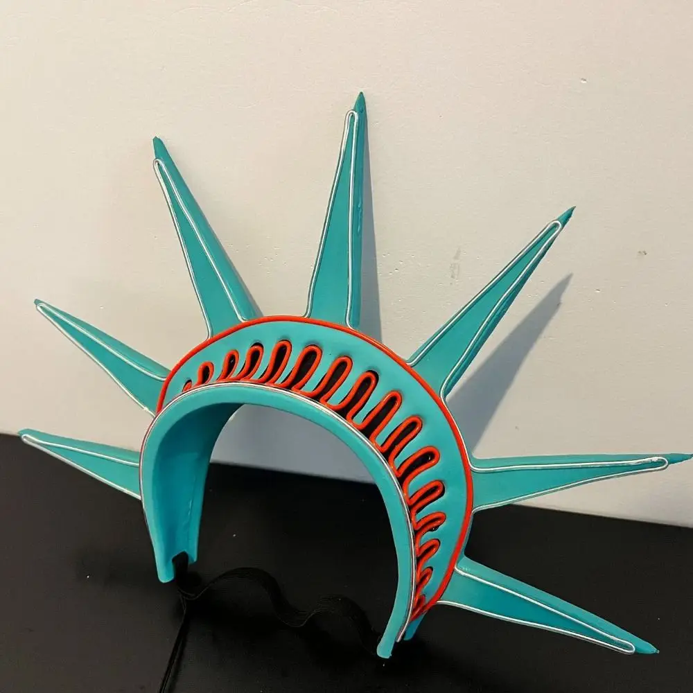 Luminous Freedom Statue Headband Masquerade Party Costume Accessory Statue of Liberty Props Torch Photography Prop