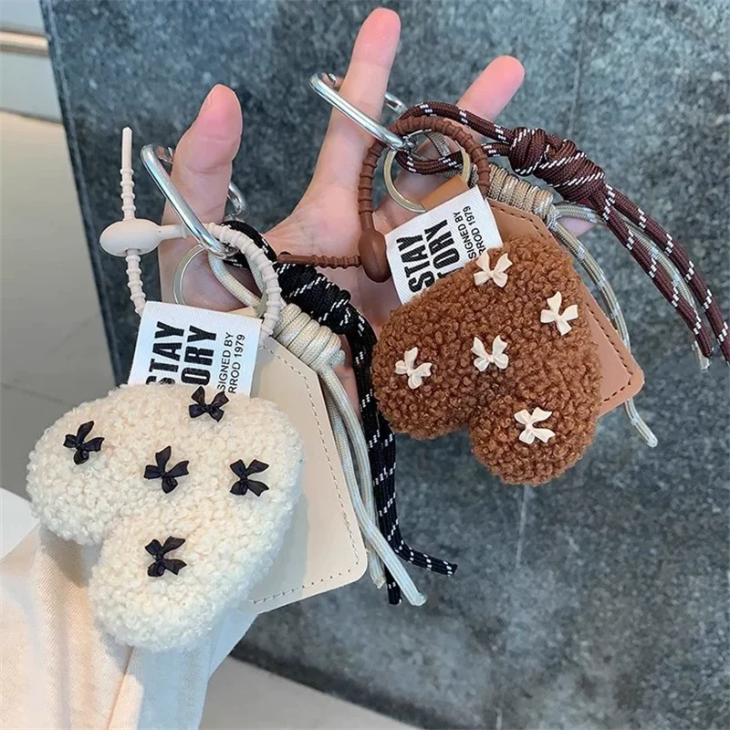 موضة الحب أفخم المفاتيح على شكل قلب صوف الضأن حبل مضفر سلسلة الرجعية أفخم اليدوية قلادة مفتاح مجوهرات الإكسسوارات