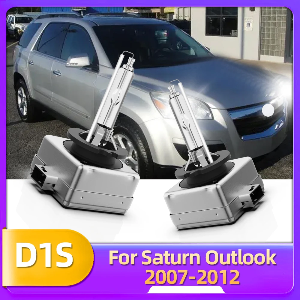 LSlight 2PCS 35W D1S ไฟหน้า 6000K HID โคมไฟซีนอนหลอดไฟสําหรับ Saturn Outlook 2007 2008 2009 2010 2011 2012 อัตโนมัติเปลี่ยน