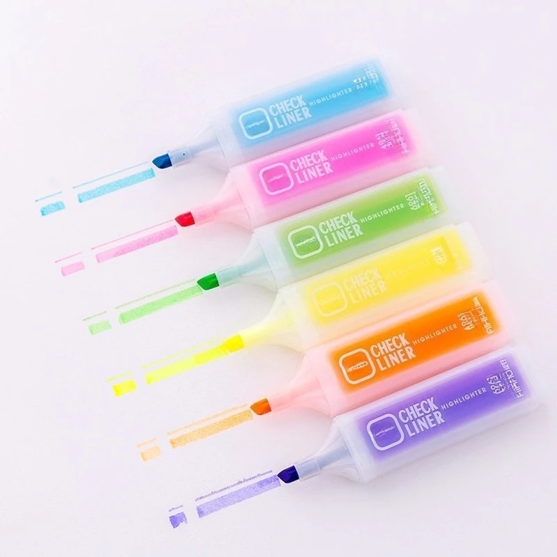 

Hobby Stationery 6-color Set, Small Fresh and Creative Student Prizes, Large-capacity Highlighter 6-in-1 Set