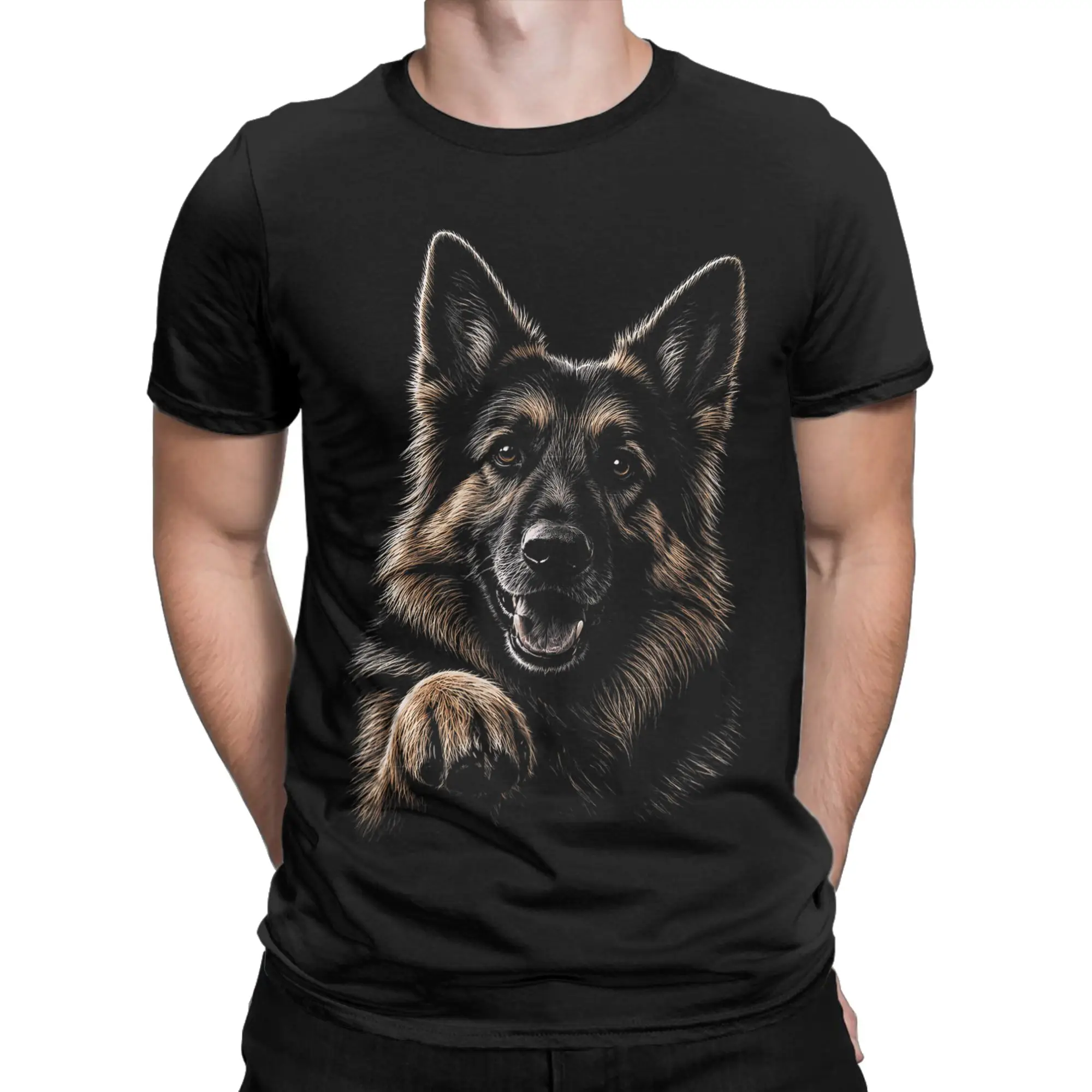 Men Women's German Shepherd Dog T Shirt  Cotton Clothes Funny Short Sleeve Crew Neck Tees 6XL T-Shirts