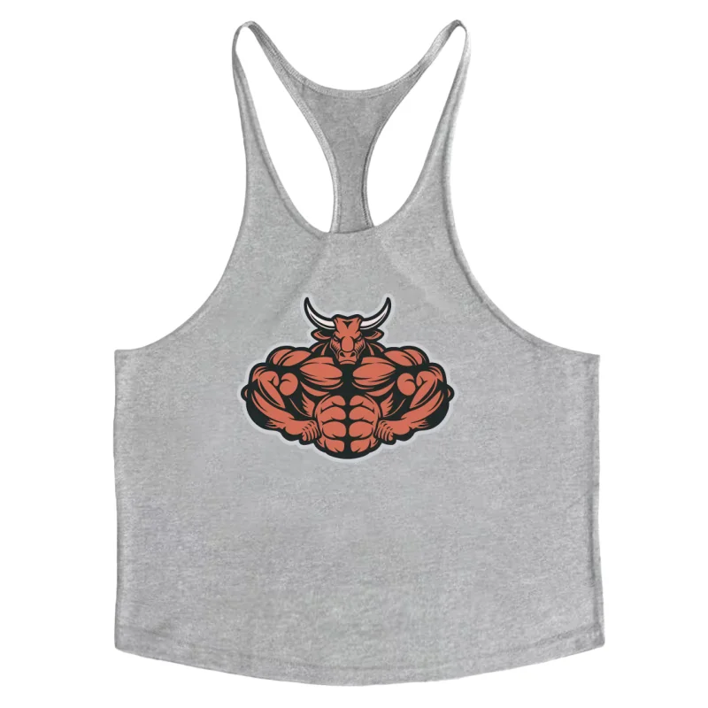 Men's Cotton Bodybuilding Tank Top, Sleeveless Gym Vest with Muscle-Showcasing Cut for Fitness Training & Streetwear