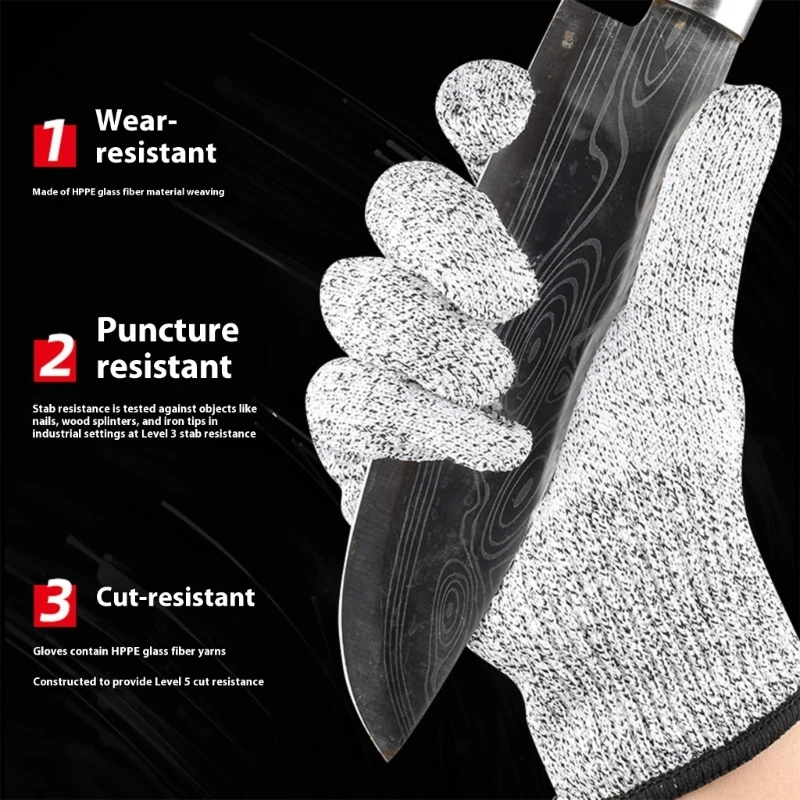 

Protective Gloves Work Gloves Cut Proof Gloves Cut Resistant Safety Gloves Cutting Protective Gloves Stage 5 Protections 896C