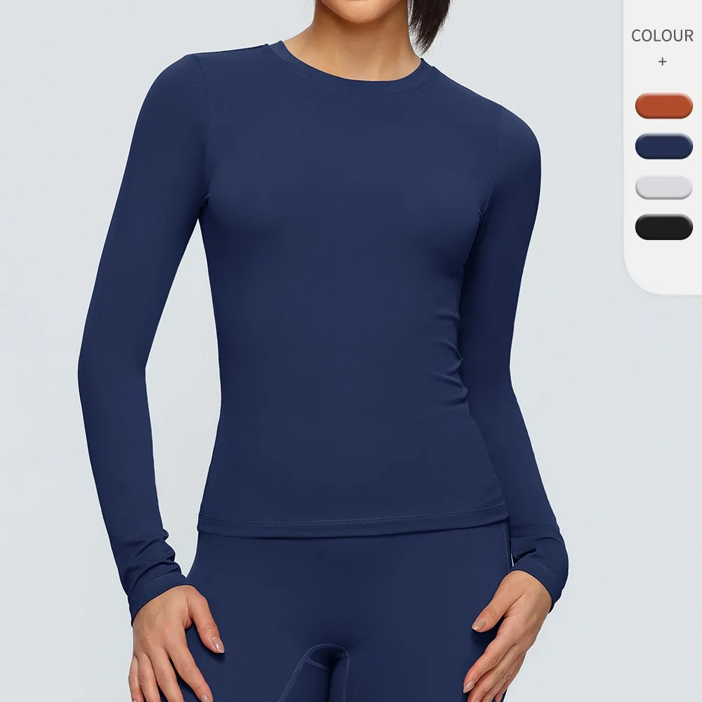 2026 Damen-Yoga-Langarm-T-Shirt, schnell trocknend, atmungsaktiv, Slim-Fit-Top, lässig, Outdoor-Top, Fitnessstudio, Workout, Laufen, Sport-T-Shirt