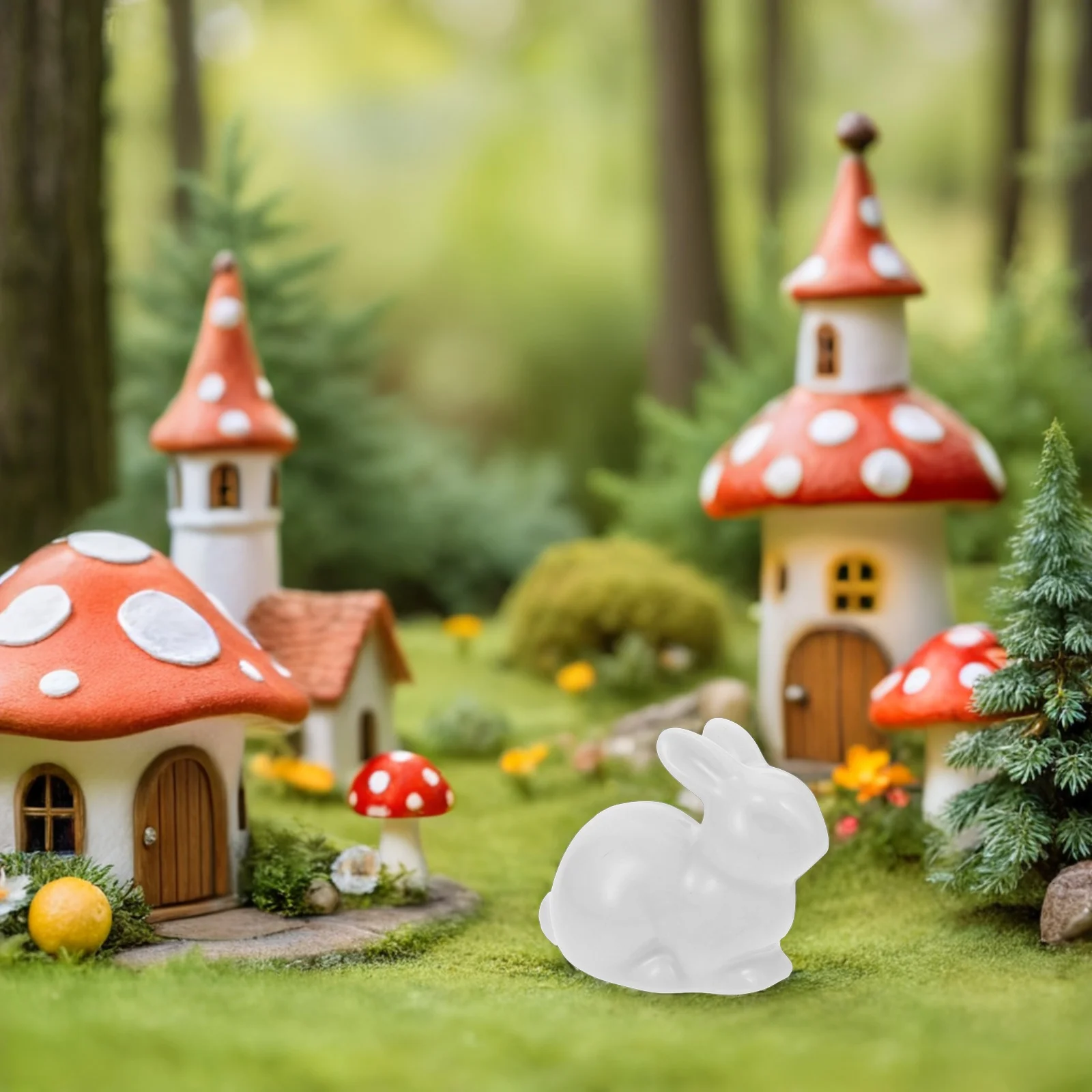 

Mini Bunny Figures Ornament Decorations Statue Rabbit Small Cute Figurine Miniature Figurines