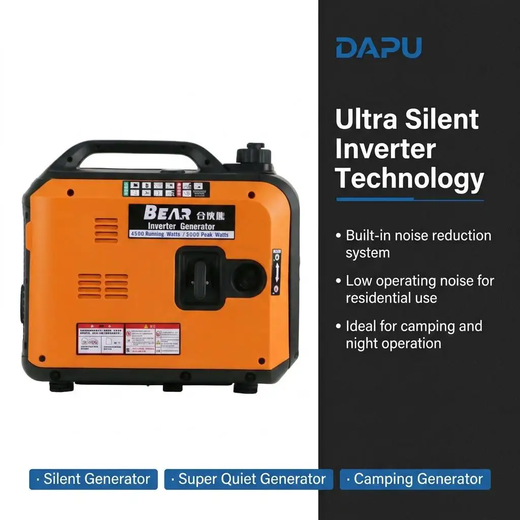 5.5kW Inverter Generator 5500W Silent Portable Petrol Pure Sine Wave Power Station for RV Audio Sensitive Electronic Device
