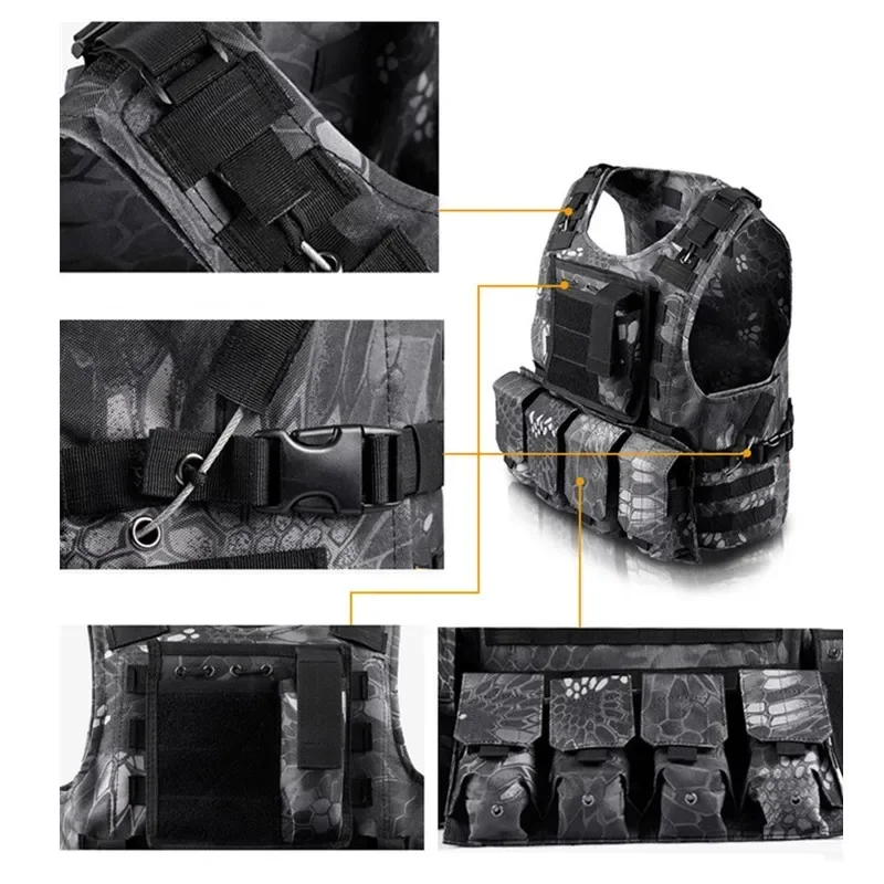 Kids Tactical Vest Combat Training Assault Plate Carrier Outdoor Hunting Airsoft CS Hunting Sport Protection Vests