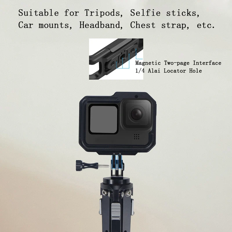 Aluminium Alloy Frame Case For GoPro 13 12 11 10 9 Double Clod Shoe Protective shell For GoPro Hero 13 12 10 11 9 8 Accessories