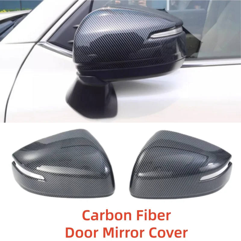 ترقية السيارة ABS الكربون ملحقات الرؤية الخلفية مطلي غطاء مرآة الباب الكسوة لصق نمط لتويوتا لاند كروزر LC300 2023