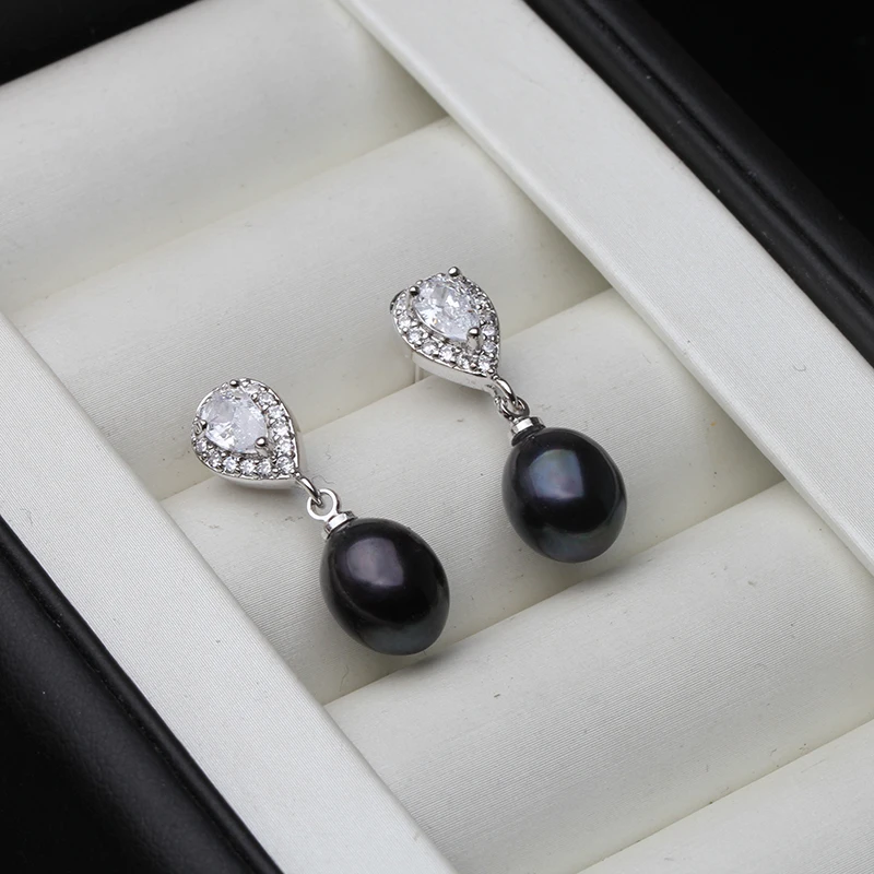 

Real exquisite natural freshwater pearl earrings for women,beautiful bridal party girl gift 925 silver pearl earring