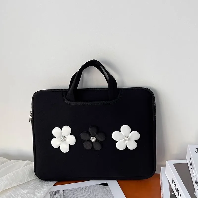 Cute flowers Laptop Bag 13.3 15 15.6 16 Inch For MacBook Air 13.6 Pro14 Dell Huawei Xiaomi Ipad11 12.9 Shockproof Notebook Bag