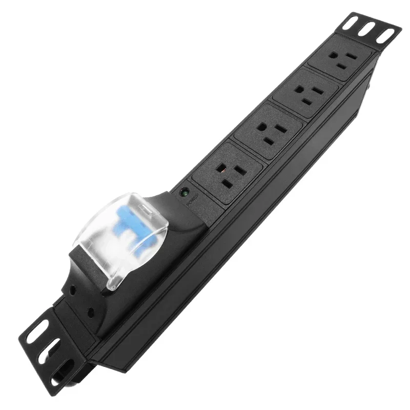 

Network Rack PDU Power Strip 3500W 4 US Socket 16A Circuit Breaker 2Meters Extension Cord Aluminium Alloy Shell