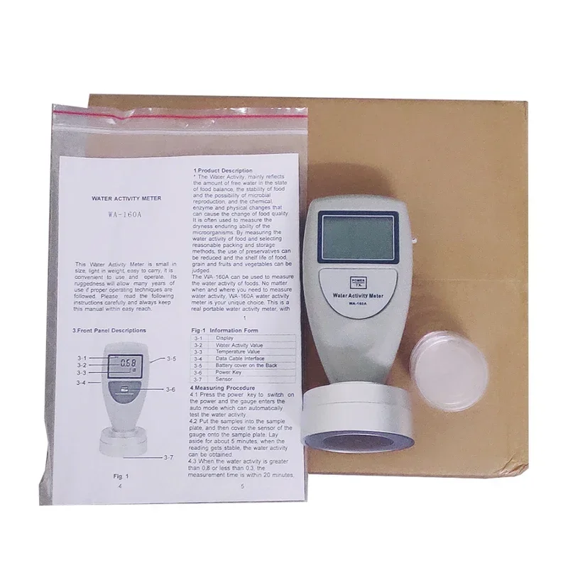 WA-160A Digital Moisture Food Bread Grain Tester 0~1.0Aw Water Activity Meter Accuracy ±0.03