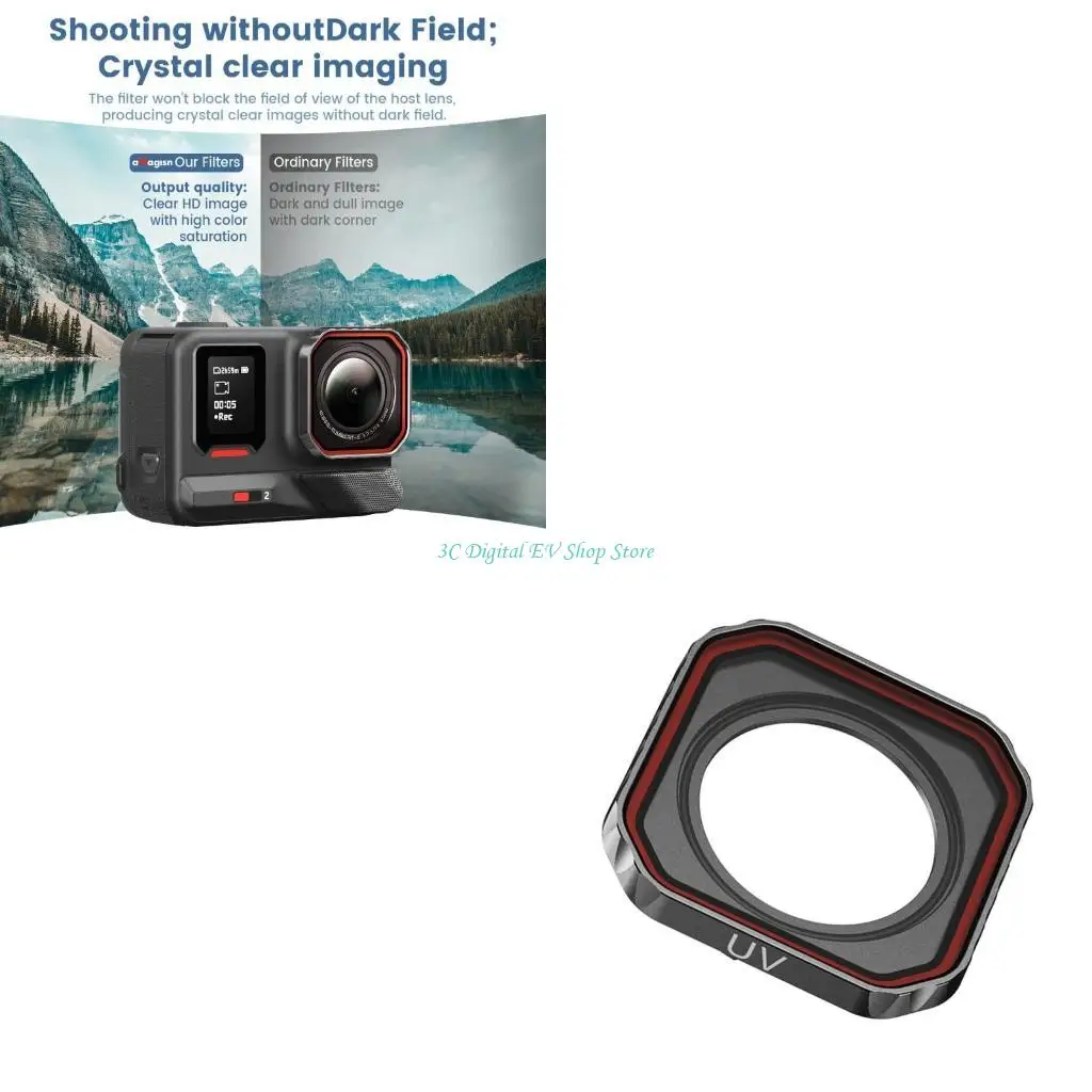 

E74D Outdoor Camera UVs Filter 99% Light Transmission Waterproof Quick Rotation Mount