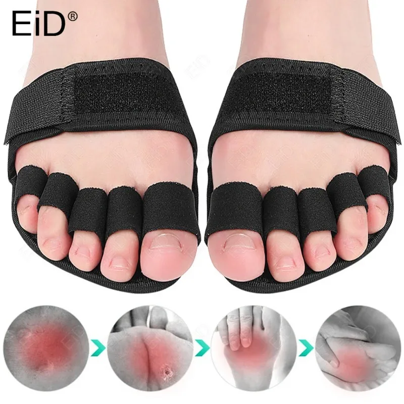 Adjustable Metatarsal Forefoot Pads Half 5 Toe Bunion Sole Forefoot Fabric Pads Cushion Half Sock Supports Pain Relief Foot Care