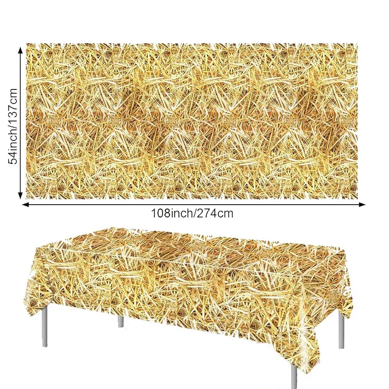 1-3 حزمة القش الجدول يغطي القش مفرش طاولة مزرعة النجوم القش بالات الديكور المزرعة الغربية موضوع كاوبوي حفلة عيد ميلاد لوازم #2