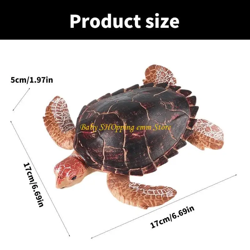 23GD Sea Creature Toy Hand Painted Turtles Figurine for Bath and Educational Fun