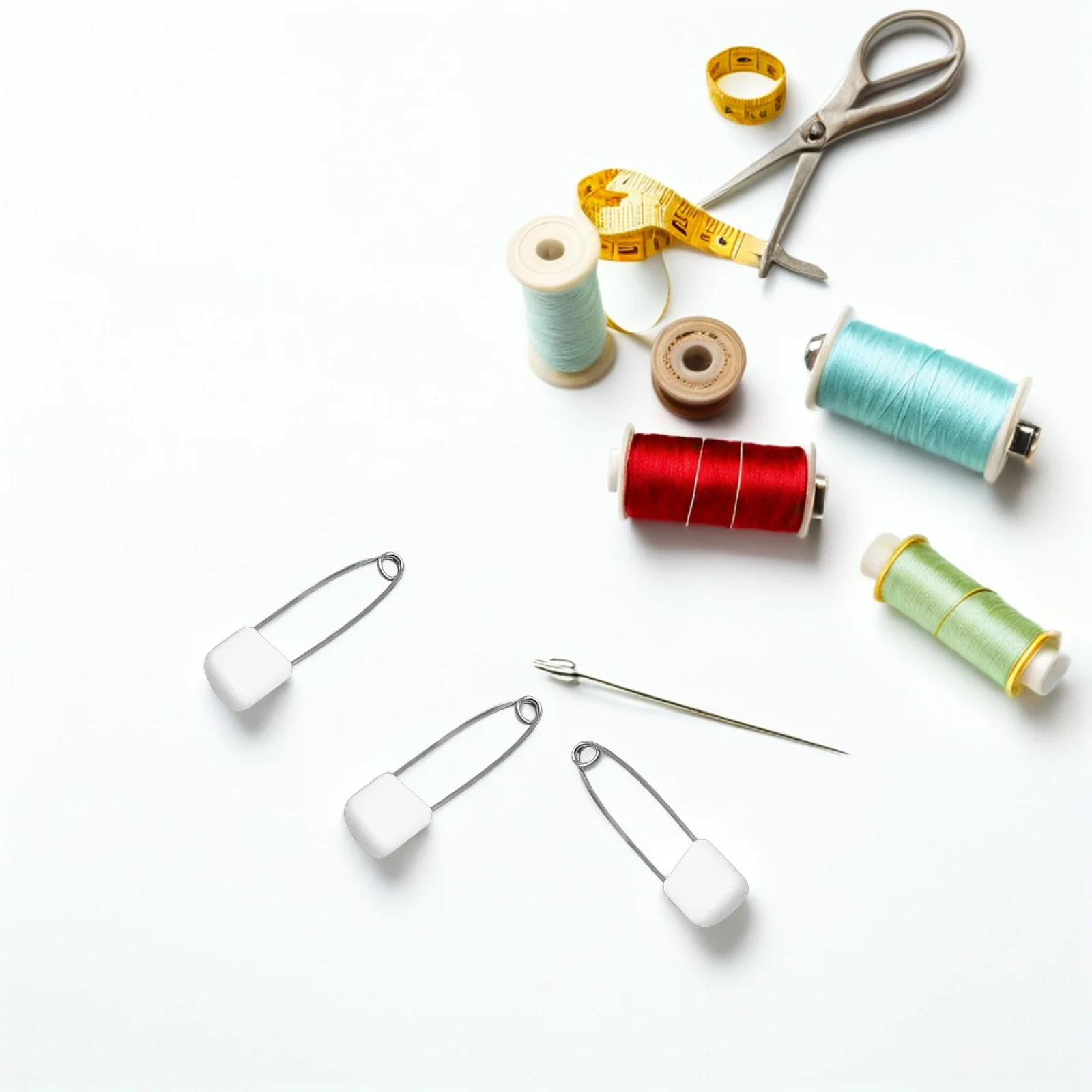 

50Pcs Safety Pins Stainless Steel Plastic Locking Closure Rustproof for Baby Diaper Cloth Gloves Laundry